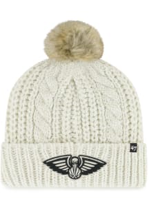 47 New Orleans Pelicans Ivory Meeko Cuff Pom Womens Knit Hat