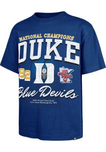 47 Duke Blue Devils Blue 1992 Basketball National Champions Foundation Short Sleeve Fashion T Shir..