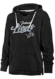 47 Detroit Lions Womens Black Kennedy Design Hooded Sweatshirt