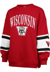 Womens Wisconsin Badgers Red 47 Steadfast Crew Sweatshirt