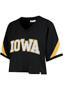 47 Iowa Hawkeyes Womens Black Geo Short Sleeve T-Shirt