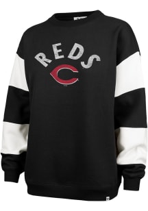 47 Cincinnati Reds Womens Black Eephus Barred Crew Sweatshirt