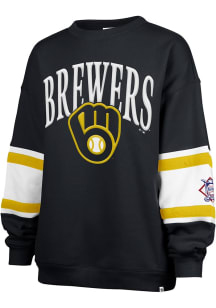 47 Milwaukee Brewers Womens Navy Blue Steadfast Paneled Crew Sweatshirt