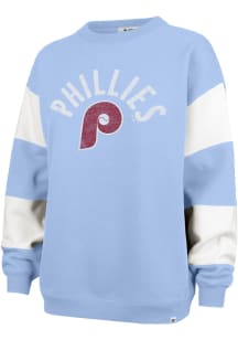 47 Philadelphia Phillies Womens Light Blue Eephus Barred Crew Sweatshirt