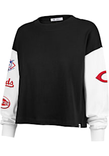 47 Cincinnati Reds Womens Black Badge Sydney LS Tee