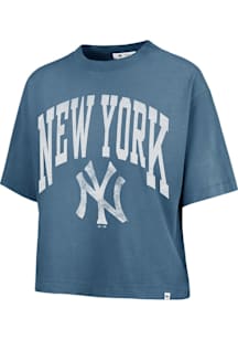 47 New York Yankees Womens Navy Blue Shale Short Sleeve T-Shirt