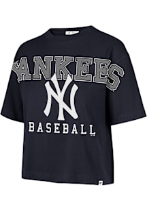 47 New York Yankees Womens Navy Blue Outreach Short Sleeve T-Shirt
