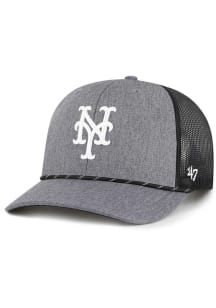 47 New York Mets Carbon Rope Trucker Adjustable Hat - Grey