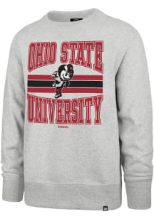 Mens Ohio State Buckeyes Grey 47 Letters Headline Crew Sweatshirt