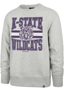 Mens K-State Wildcats Grey 47 Letters Headline Crew Sweatshirt