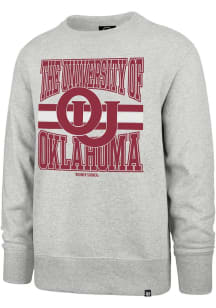 47 Oklahoma Sooners Mens Grey Letters Headline Long Sleeve Crew Sweatshirt