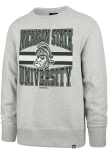 Mens Michigan State Spartans Grey 47 Letters Headline Crew Sweatshirt