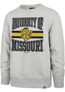 47 Missouri Tigers Mens Grey Letters Headline Long Sleeve Crew Sweatshirt