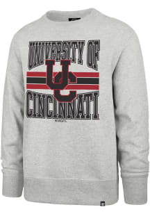 Mens Cincinnati Bearcats Grey 47 Letters Headline Crew Sweatshirt