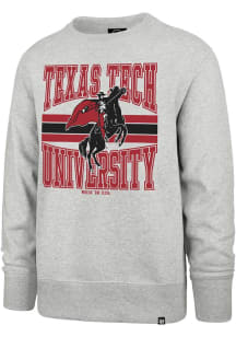 47 Texas Tech Red Raiders Mens Grey Letters Headline Long Sleeve Crew Sweatshirt