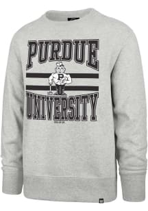 Mens Purdue Boilermakers Grey 47 Letters Headline Crew Sweatshirt