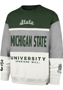 Mens Michigan State Spartans Grey 47 On Five Maximalist Crew Sweatshirt