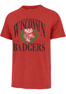 Wisconsin Badgers Red 47 Pitchout Franklin Short Sleeve Fashion T Shirt