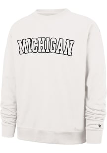 Mens Michigan Wolverines Ivory 47 Trademark Foundation Crew Sweatshirt