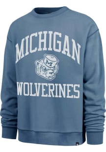 Mens Michigan Wolverines Blue 47 Wave Rider River Crew Sweatshirt