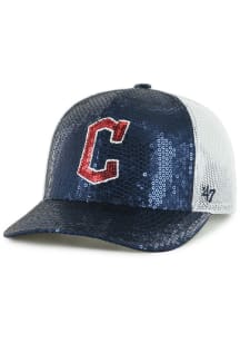 47 Cleveland Guardians Black Dazzle Trucker Womens Adjustable Hat
