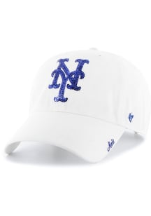 47 New York Mets White Sparkle '47 Clean Up Womens Adjustable Hat