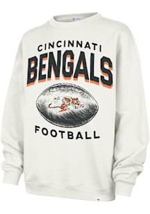 47 Cincinnati Bengals Womens White Arch Crew Sweatshirt