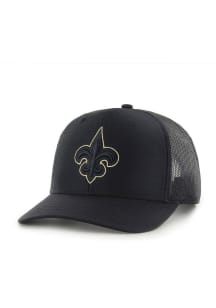 47 New Orleans Saints Strap Trucker Design Adjustable Hat - Black