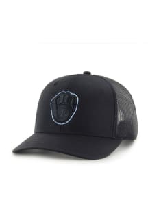 47 Milwaukee Brewers Outline Trucker Adjustable Hat - Black