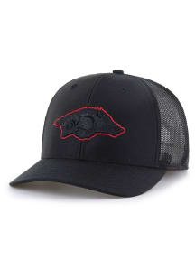47 Arkansas Razorbacks Outline Trucker Adjustable Hat - Black