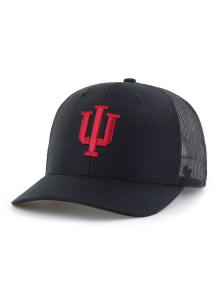 47 Black Indiana Hoosiers Outline Trucker Adjustable Hat