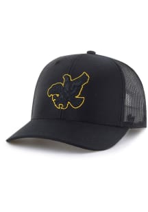 47 Black Iowa Hawkeyes Outline Trucker Adjustable Hat