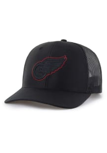 47 Detroit Red Wings Outline Trucker Adjustable Hat - Black