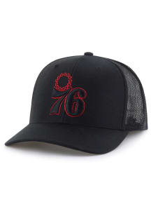 47 Philadelphia 76ers Outline Trucker Adjustable Hat - Black