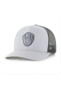 47 Milwaukee Brewers Outline Trucker Adjustable Hat - Grey