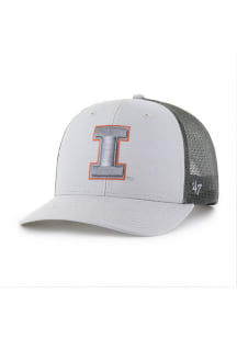 47 Grey Illinois Fighting Illini Outline Trucker Adjustable Hat