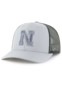 47 Grey Nebraska Cornhuskers Outline Trucker Adjustable Hat