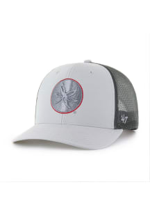 47 Grey Ohio State Buckeyes Outline Trucker Adjustable Hat