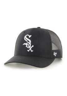 47 Chicago White Sox White Logo Trucker Adjustable Hat - Black