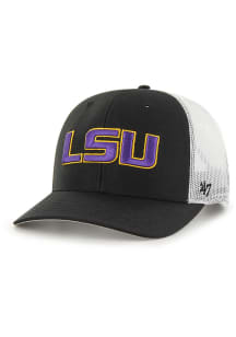 47 LSU Tigers White Logo Trucker Adjustable Hat - Black