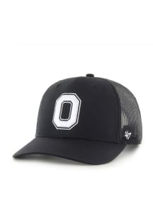 47 Black Ohio State Buckeyes White Logo Trucker Adjustable Hat