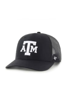 47 Texas A&amp;M Aggies White Logo Trucker Adjustable Hat - Black