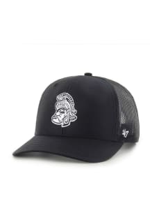 47 Black Michigan State Spartans White Logo Trucker Adjustable Hat