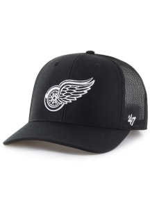 47 Detroit Red Wings White Logo Trucker Adjustable Hat - Black