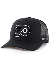 47 Philadelphia Flyers White Logo Trucker Adjustable Hat - Black