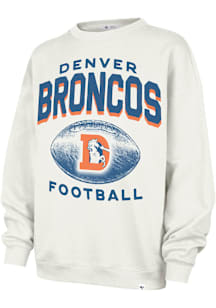 47 Denver Broncos Womens White Arch Crew Sweatshirt
