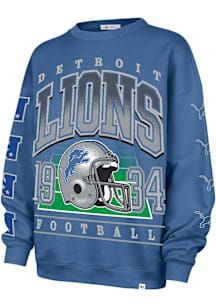 47 Detroit Lions Womens Blue Go Big Crew Sweatshirt