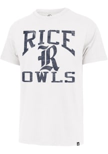 47 Rice Owls White Big Ups Franklin Vintage Logo Short Sleeve Fashion T Shirt