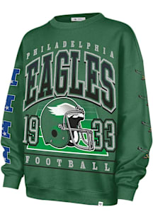 47 Philadelphia Eagles Womens Kelly Green Go Big Crew Sweatshirt