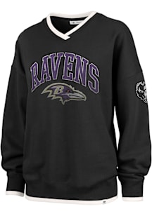 47 Baltimore Ravens Womens Black Daze Crew Sweatshirt